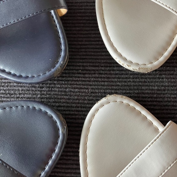 Two (2) pair summer Talbots Slides - Navy and White - Picture 3 of 8